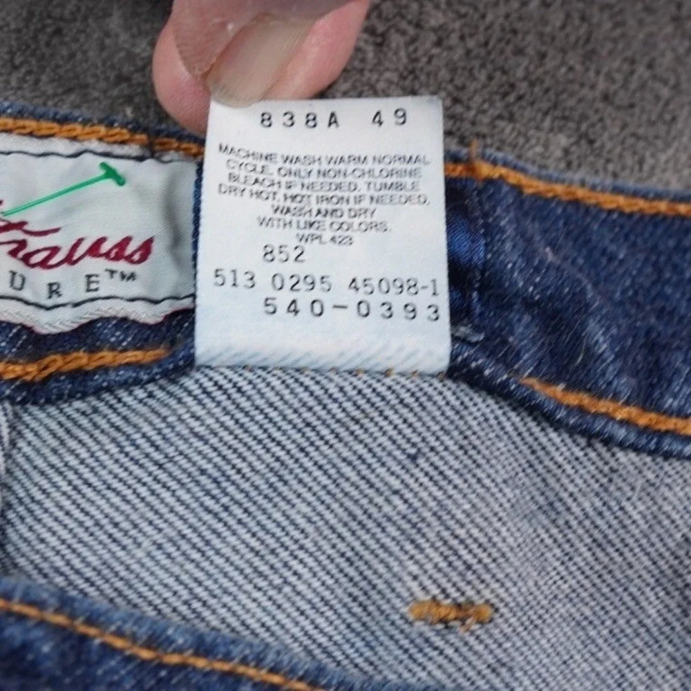 VTG Levis 540 Jeans Mens 44x34 (42x34) Blue‎ Orange Tab Dark Wash Black Bat Wing
